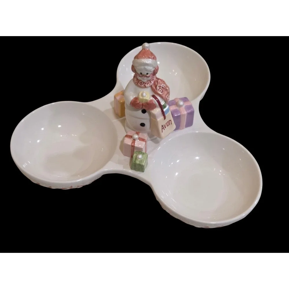 2003 Avon‎ Snowlady Ceramic Tray Candy Nuts Jewelry President's Club #2 Series